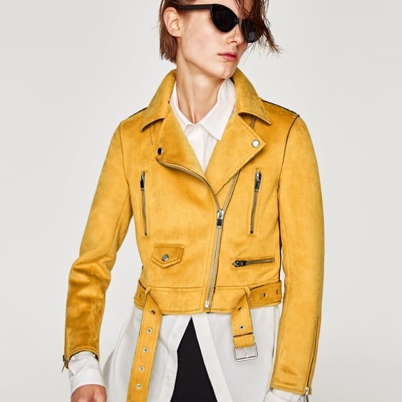 faux suede biker jacket zara